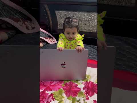 office work bahut kaam h #officelife #macbook #cutebaby