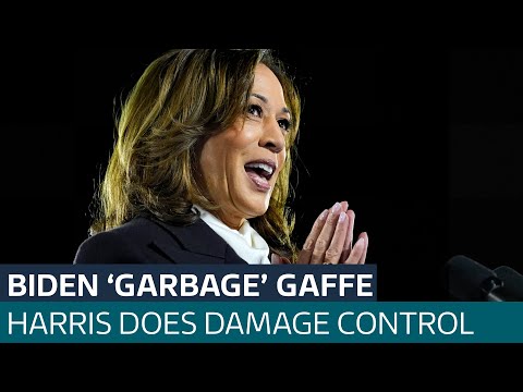 Kamala Harris attempts to rectify Biden's 'garbage' gaffe | ITV News