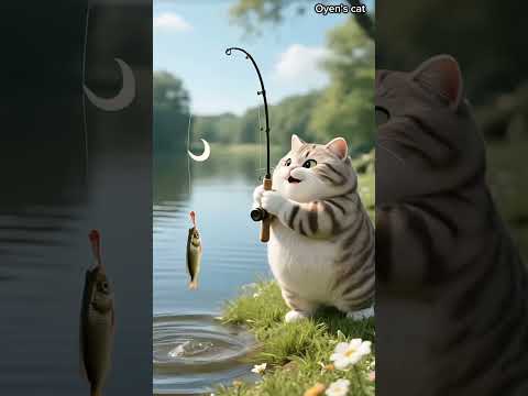 fishing cat #cat #cute #cutecat #funny #funnycats #shortvideo #cartoon