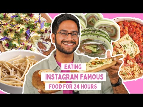 OMG😳😱 EATING ONLY INSTAGRAM TRENDING DISHES FOR 24 HOURS | VIRAL FOOD CHALLENGE