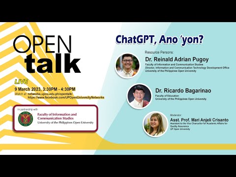 OPEN Talk on ChatGPT- Episode 1: Chat GPT, Ano 'yon?