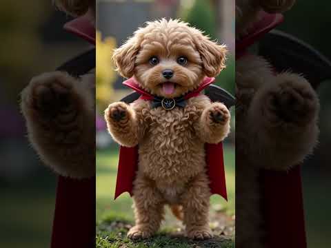 🩸🦇 Tiny Dracula Puppy Dances! Palm-Sized Maltipoo in Bat Wings Melts Everyone’s Hearts 💃🐶✨ #shorts