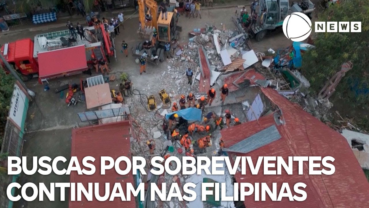 Equipes buscam por sobreviventes nas Filipinas