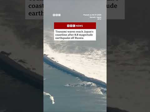 Tsunami waves reach Japan after 8.8 magnitude earthquake off Russia. #Tsunami #Russia #BBCNews