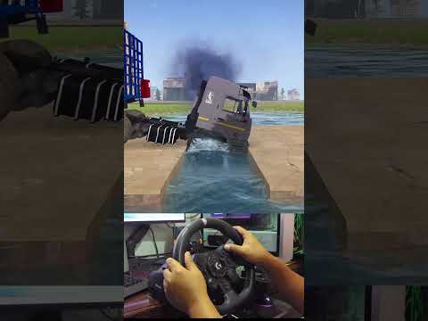 Truck almost stuck on giant speed bump #499 #mudrunner #gaming #snowrunner   #spintires #automobile