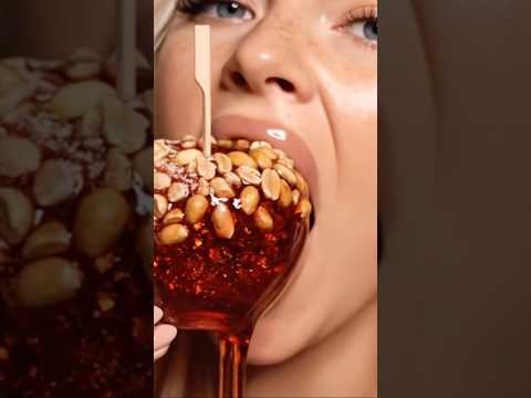 GLASS CANDY APPLE 🍎 #mukbang #aiasmr #eating #aigenerated #candyapple #eatingasmr #satisfying