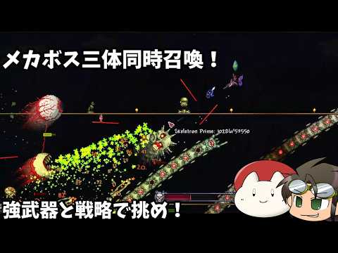 【テラリア】地獄の挑戦!?メカボス三体同時召喚!|建築勢が行く!Terrariaマスターモード実況!#26【ゆっくり実況】