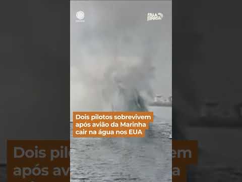 Dois pilotos sobrevivem após avião da Marinha cair na água nos EUA #Shorts #FalaBrasil