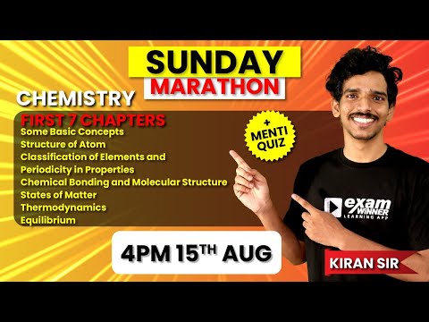 🏃️‍🔥Sunday Mara️‍thon️‍🔥🏃 | Week 2 | Focus Area | Chemistry | Kiran Sir | First 7 Chapters