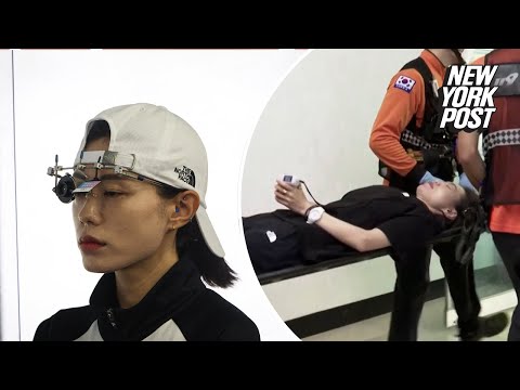 Viral Olympic shooter Kim Yeji collapses at press conference in scary scene