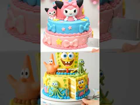Birthday cake kuromi and Spongebob Squarepants #happybirthday #shorts