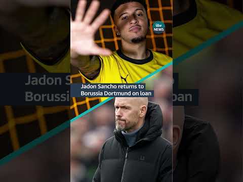 Jadon Sancho returns to Borussia Dortmund on loan #itvnews #football
