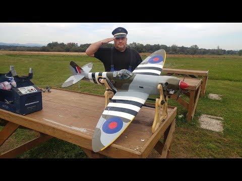 Phoenix Model V1 Spitfire 1.5m ASP 10cc four stroke Test flight - UC3RiLWyCkZnZs-190h_ovyA