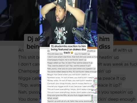 Akademiks reaction to being featured on Drake diss track is priceless 😂