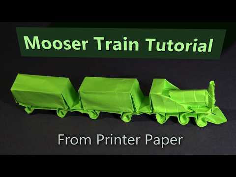 Origami Train from Half a Sheet of Printer Paper - Modified Version of Mooser Train from 1965!🚂🚂