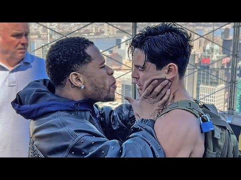 Devin haney smacks ryan garcia!! – face off explodes!! At top of empire state building | dazn boxing