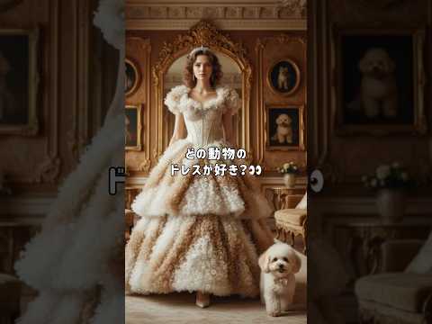 どの動物のドレスが好き？👀#一度きりの人生一度は魔法にかけられて #プラコレ  #AIドレス #動物ドレス