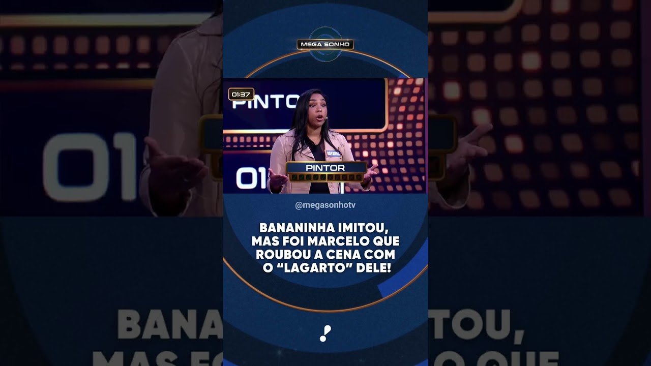 Bananinha imitou mas foi Marcelo que roubou a cena com o lagarto dele