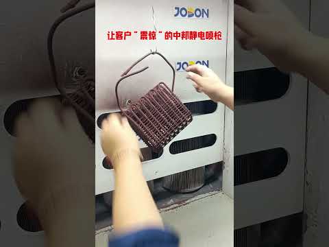 Corona electrostatic powder coating gun spraying 5 layers of tubular radiator