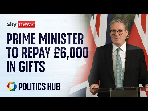Prime Minister says he "thought it was right" to repay £6,000 worth of gifts