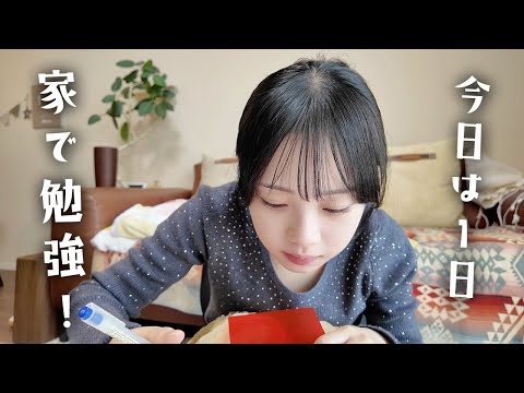 【高3受験生】家で1日勉強する日のVlog📚勉強が捗るお供＆テレビで流すのは…