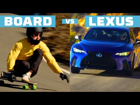2021 Lexus IS races Pro Longboarder in Downhill Duel