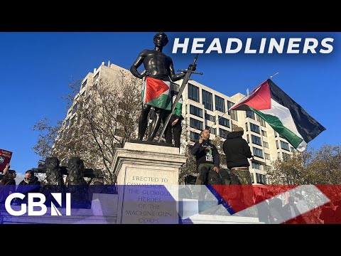 Police 'regret' response after cops 'watched' while pro-Palestine protesters climbed on war memorial