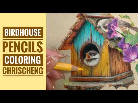 BIRD HOUSE Pencils Coloring | Part 2/8 - From "The Nest of Morning Light" | Chris Cheng