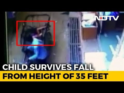 Video - Three-Year-Old MP Boy Unhurt After 35-Foot Fall Into Rickshaw Seat
