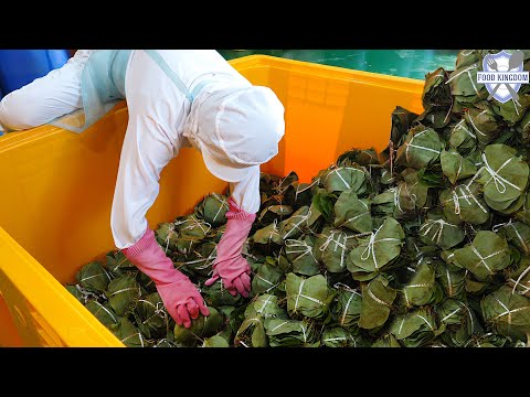 어릴때 먹던 그맛! 의령망개떡 대량생산공장 / Amazing korean leaf rice cake mass production - korean food factory