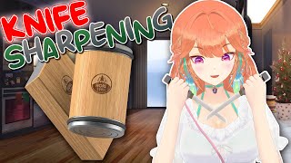 【HANDCAM】sharpening my knives with an expensive little tool (ASMR)