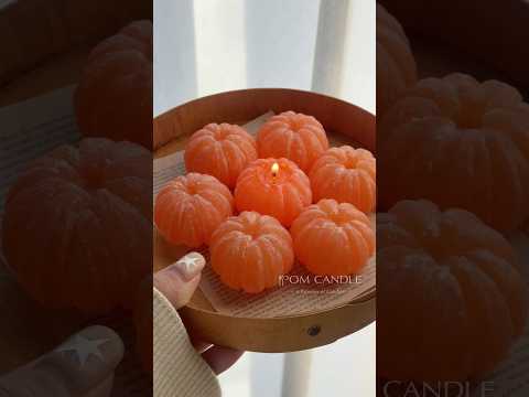 みかんのキャンドルを灯す🍊🕯🔥 #shorts #candle #art