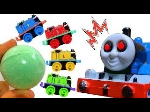 きかんしゃトーマス おばけ電車 バスボール びっくらたまご からプラレール⁉Thomas&friend Bus Ball Milky Kids Toy