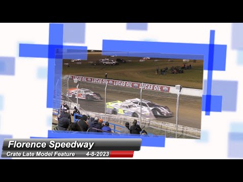 Florence Speedway - Crate Late Model Feature - 4/8/2023 - dirt track racing video image