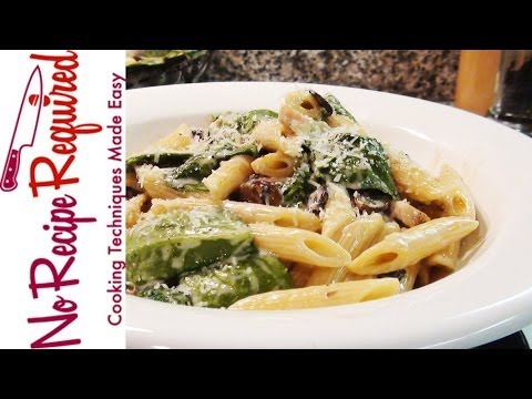 Chicken Penne With Mushroom Sauce - NoRecipeRequired.com - UC2Kqui8VRpm1uMKl7QQGX2w