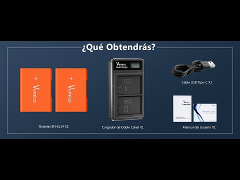 Vemico EN-EL14 EN-EL14a Cargador de Batería Kit 2x1500mAh Batería, para Nikon