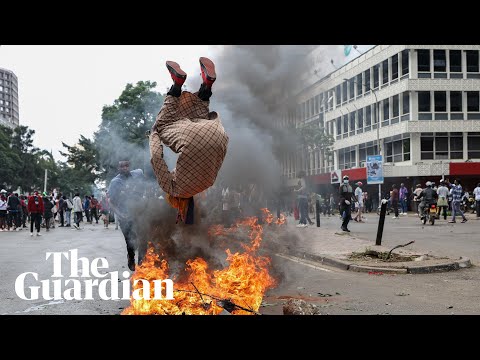 Police fire teargas at protesters during demonstrations in Kenya