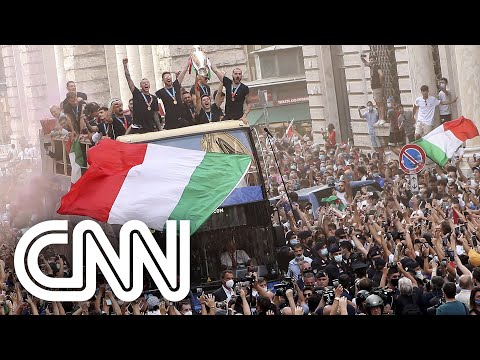 Itália é recebida com festa após conquista da Eurocopa | JORNAL DA CNN