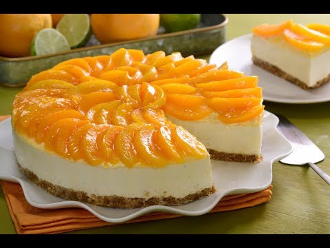 Cheesecake sin Horno con Duraznos en Almíbar | Pay rápido y sin horno - UC2_z4Qr89l510_kajfPE-iA