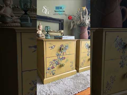 Whimsical Yellow Furniture Makeover | The Rosy Nest Middy Transfer® By Redesign!