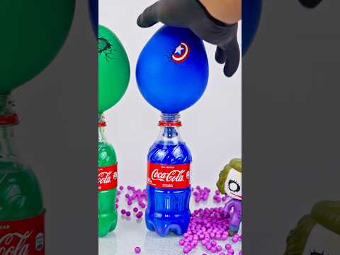 Oddly Satisfying ASMR | Blue Balloon Coca-Cola Bottles & Bead Drops
