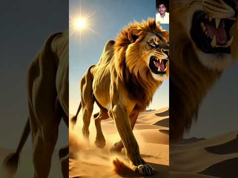 “रेगिस्तान का राजा – The Desert LionCamel Hybrid Beast!” #moonhindianimation #aivideo