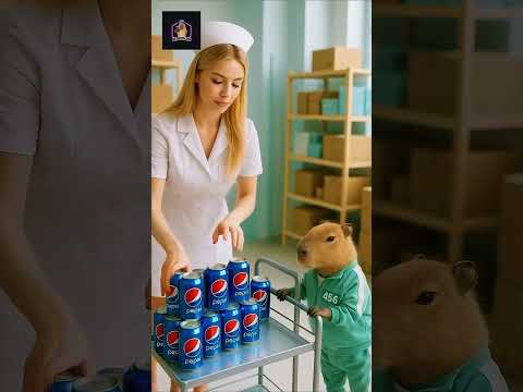 Capybara, mèo béo và những lon pepsi #squidgame #funny #capybara