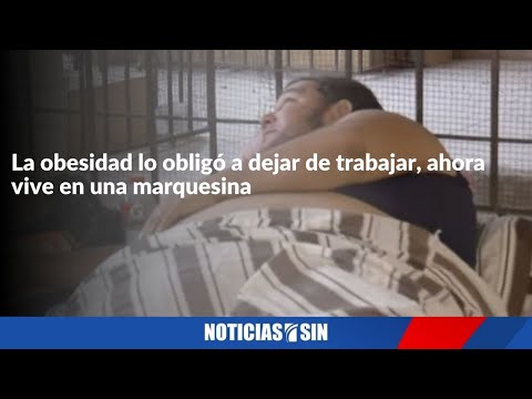 La obesidad lo obligó a dejar de trabajar, ahora vive en una marquesina