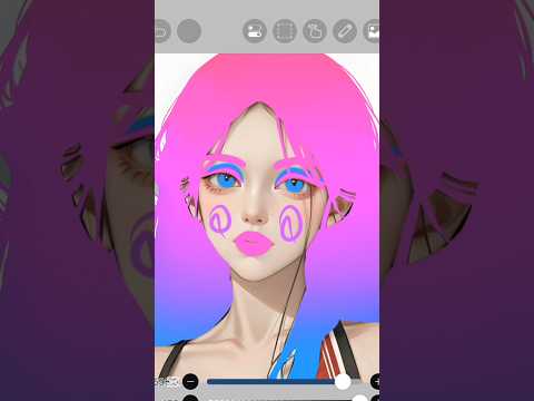 anime 💗💙 hair colour art #anime #drawing #asmr #viral #shorts