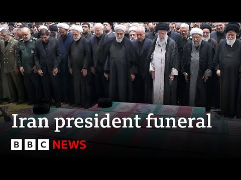 Iran’s supreme leader Ayatollah Khamenei leads prayers at President Raisi's funeral | BBC News