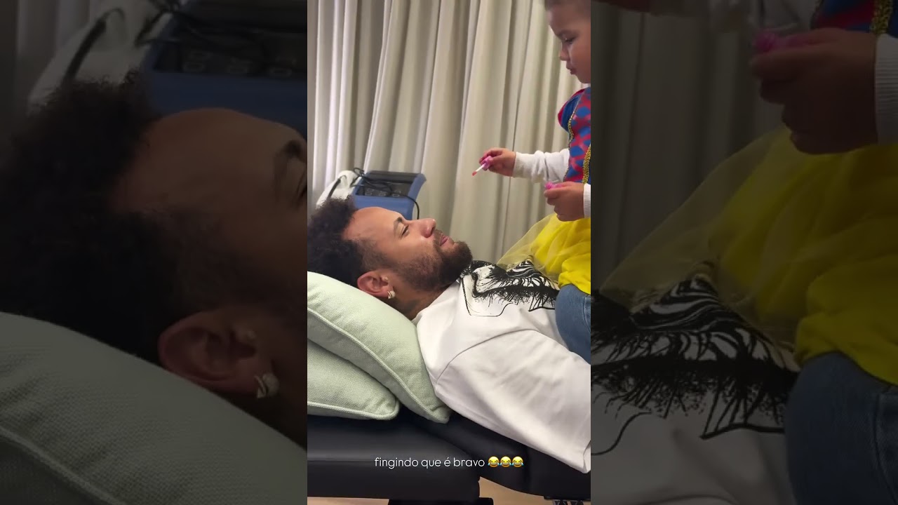 Papai deixa tudo! Bruna Biancardi registra Mavie passando batom em Neymar e leva carinhosa