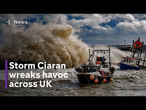 Storm Ciaran: Damage across parts of southern England and the Channel Islands