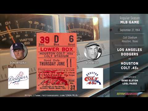 Los Angeles Dodgers vs Houston Colt .45s  Radio Broadcast video clip