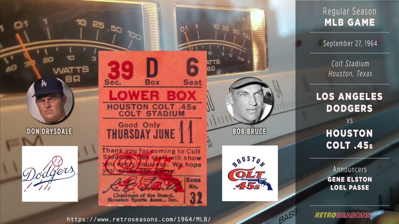 Los Angeles Dodgers vs Houston Colt .45s  Radio Broadcast video clip